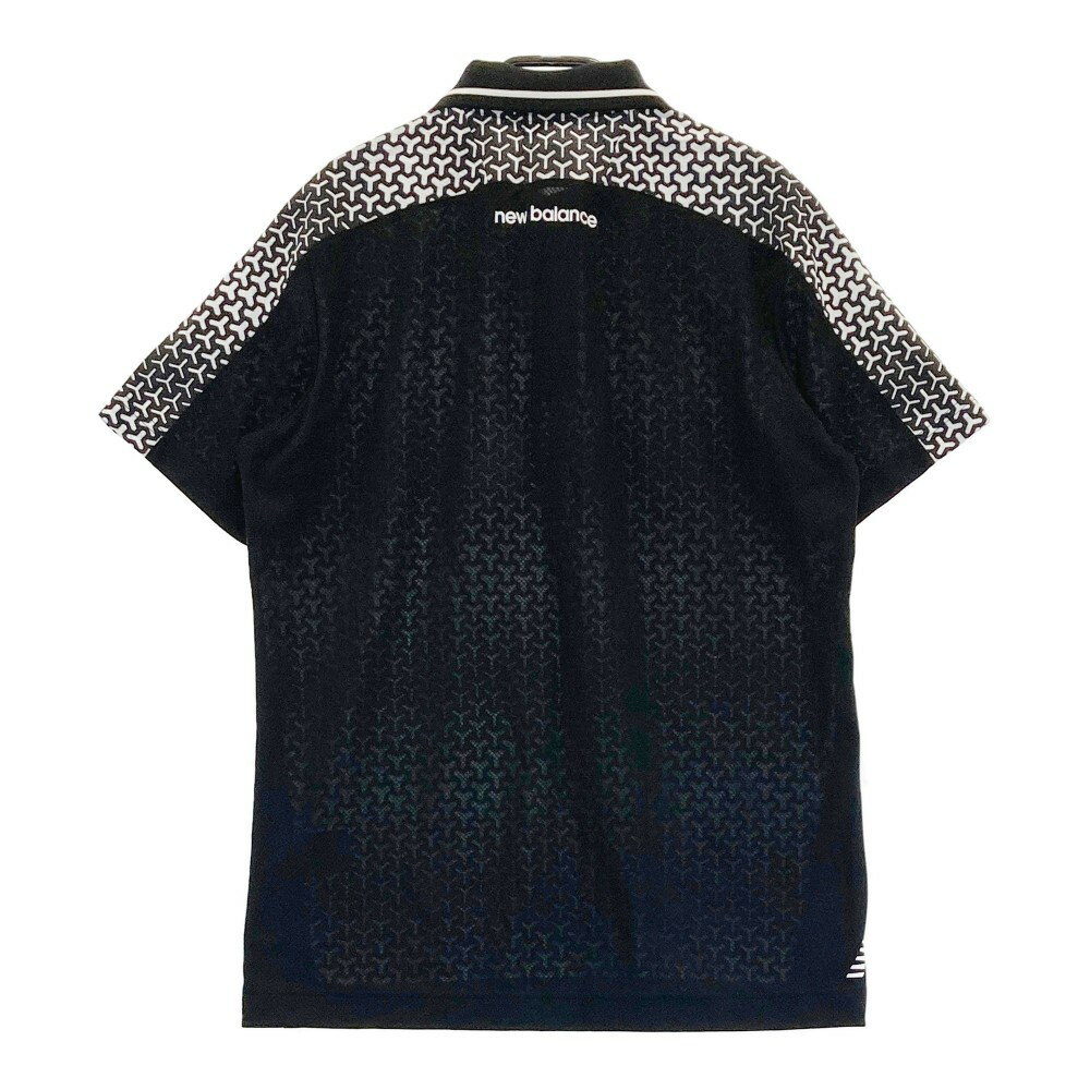 NEW BALANCE GOLF ニューバランス 半袖ポロシャツ 総柄 ブラック系 5 【中古】ゴルフウェア メンズ