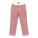 JACK BUNNY ジャックバニー コットン混 ストレッチパンツ チェック柄 レッド系 5 【中古】ゴルフウェア メンズ(4)