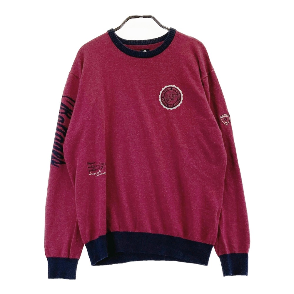 ZOY ゾーイ ウール混ニット レッド系 L 【中古】ゴルフウェア メンズ