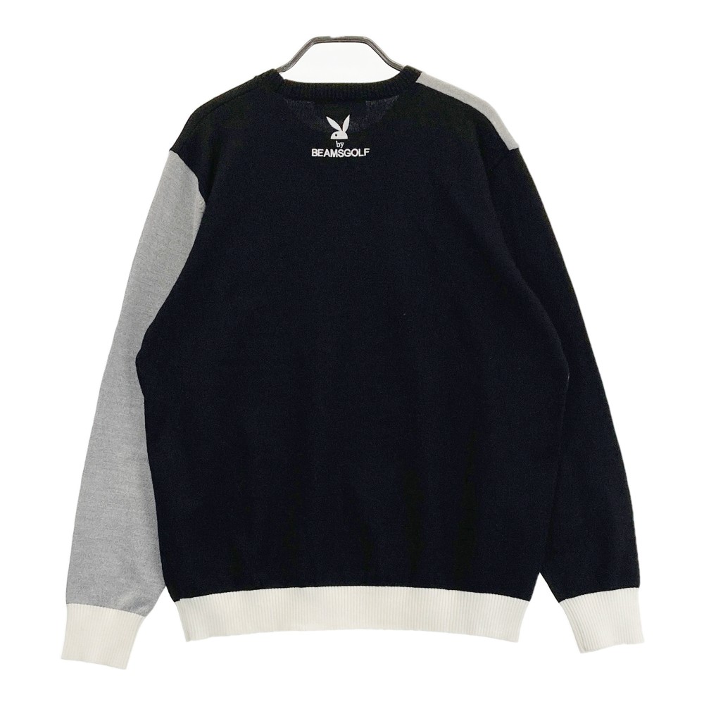 BEAMS GOLF ビームスゴルフ ×PLAYBOY ニットセーター ブラック系 L 【中古】ゴルフウェア メンズ