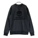 HARLEY DAVIDSON ハーレーダビッドソン 96184-24VM スウェット トレーナー スカル ブラック系 S 【中古】バイクウェア メンズ