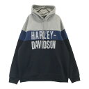 HARLEY DAVIDSON ハーレーダビッドソン 裏起毛 スウェット パーカー グレー系 XL 【中古】バイクウェア メンズ