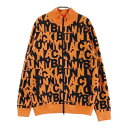 JACK BUNNY ジャックバニー 裏地付きニットジャケット 総柄 オレンジ系 5 【中古】ゴルフウェア メンズ