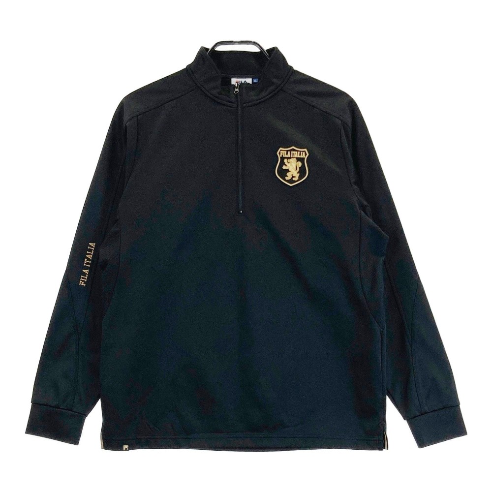 FILA GOLF フィラゴルフ ハーフジップ ブルゾン ブラック系 LL 【中古】ゴルフウェア メンズ