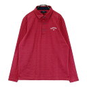 CALLAWAY キャロウェイ 長袖ポロシャツ 総柄 レッド系 L 【中古】ゴルフウェア メンズ