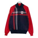CUTTER&BUCK カッターアンドバック 裏地付き 長袖ニットジャケット ネイビー系 L 【中古】ゴルフウェア メンズ