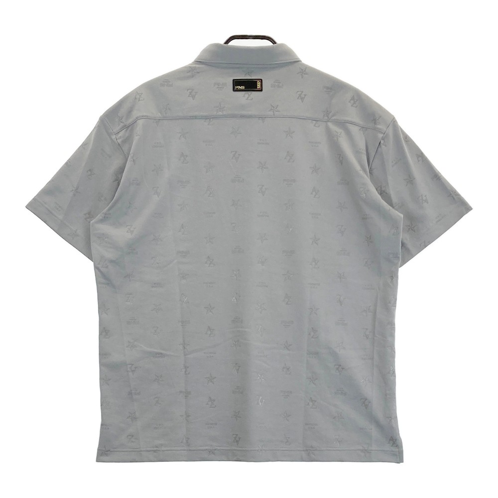 PING ピン 2024年モデル 半袖ポロシャツ 総柄 グレー系 L 【中古】ゴルフウェア メンズ