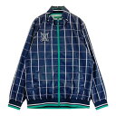 TOMMY HILFIGER GOLF トミー ヒルフィガーゴルフ 裏メッシュ ジップジャケット チェック柄 ネイビー系 XL 【中古】ゴルフウェア メンズ