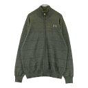UNDER ARMOUR アンダーアーマー ニット ジップジャケット ボーダー柄 グリーン系 【中古】ゴルフウェア メンズ