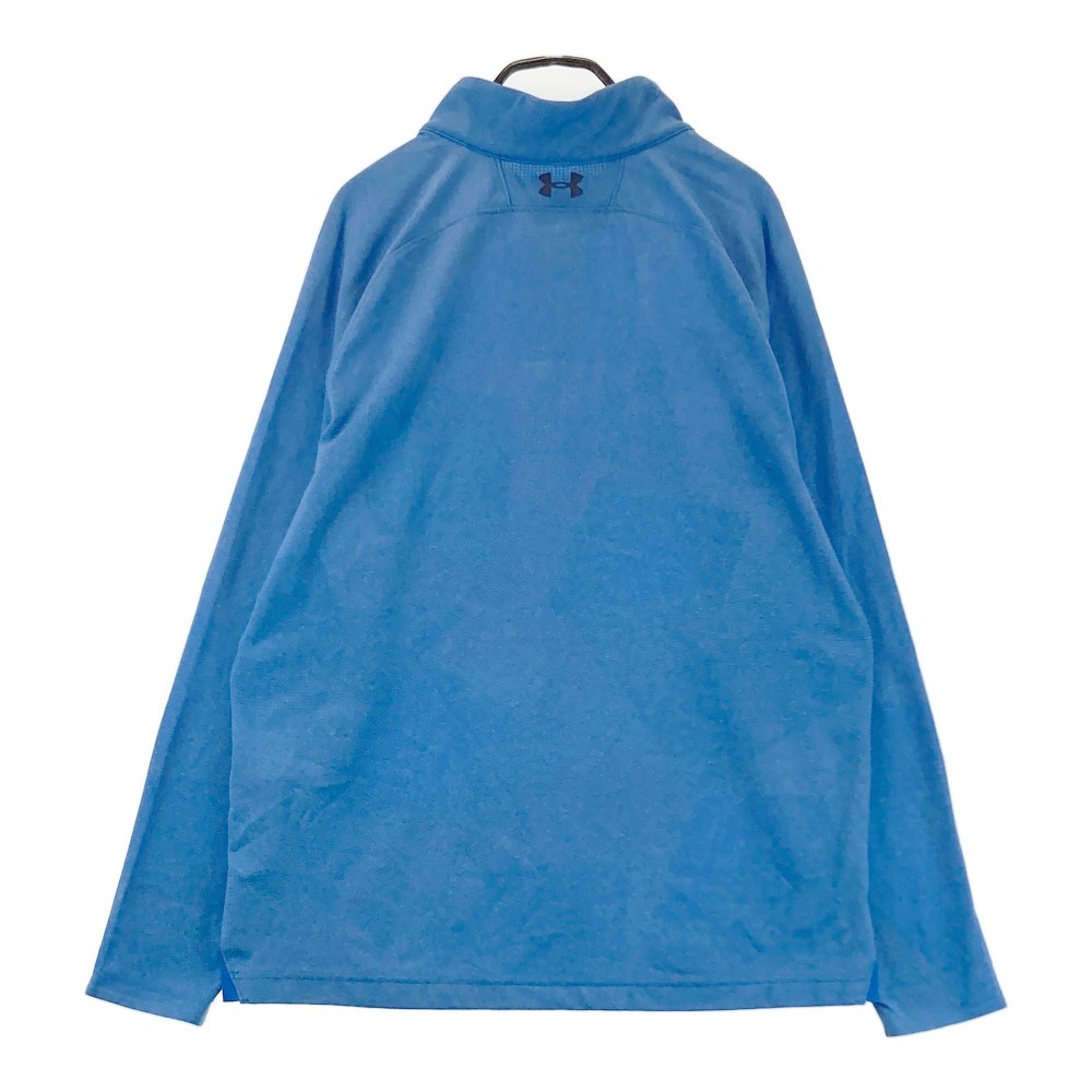 UNDER ARMOUR アンダーアーマー ハーフジップ 長袖Tシャツ 総柄 ブルー系 LG 【中古】ゴルフウェア メンズ