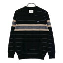 TRAVIS MATHEW トラビスマシュー カシミヤニットセーター ボーダー柄 ブラック系 M 【中古】ゴルフウェア メンズ