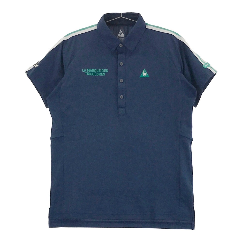 LE COQ GOLF ルコックゴルフ 半袖ポロシャツ ネイビー系 M 【中古】ゴルフウェア メンズ