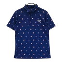 CALLAWAY キャロウェイ 半袖ポロシャツ 総柄 ネイビー系 L 【中古】ゴルフウェア メンズ