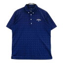 CALLAWAY キャロウェイ 半袖ポロシャツ 総柄 ネイビー系 LL 【中古】ゴルフウェア メンズ