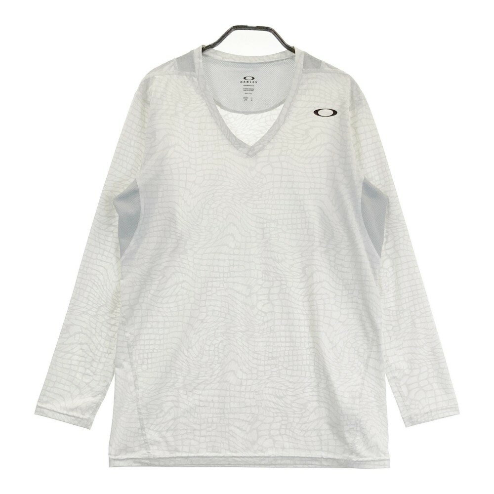 Shirts - OAKLEY オークリー 長袖Tシャツ 総柄 ホワイト系 XL 【中古】ゴルフウェア メンズ