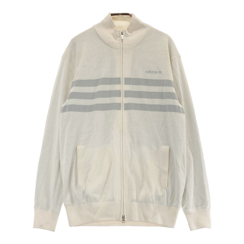 ADIDAS GOLF アディダスゴルフ 蓄熱ニットジップジャケット ウール混 ホワイト系 L 【中古】ゴルフウェア メンズ