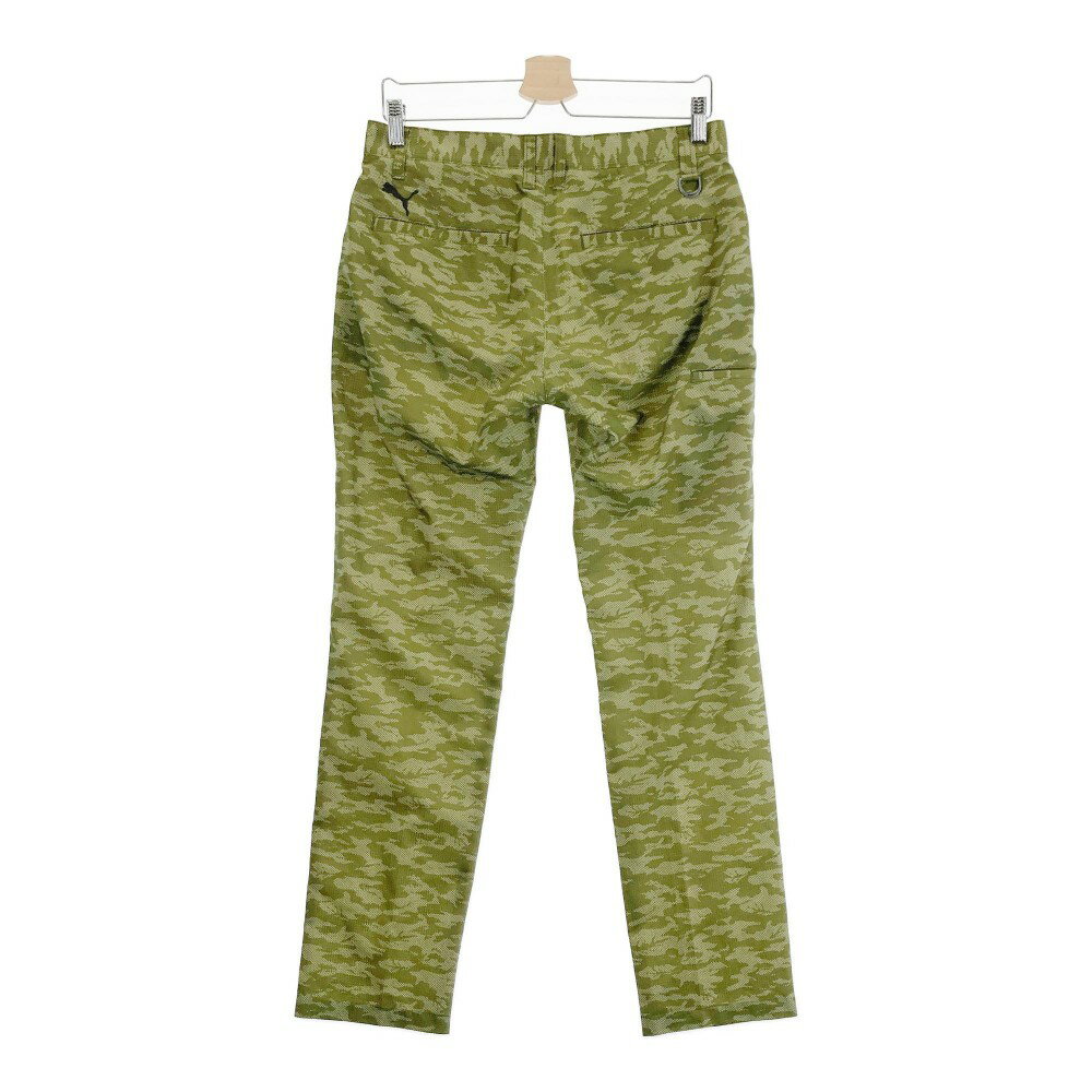 PUMA GOLF プーマゴルフ メッシュ パンツ 総柄 カーキ系 M 【中古】ゴルフウェア メンズ