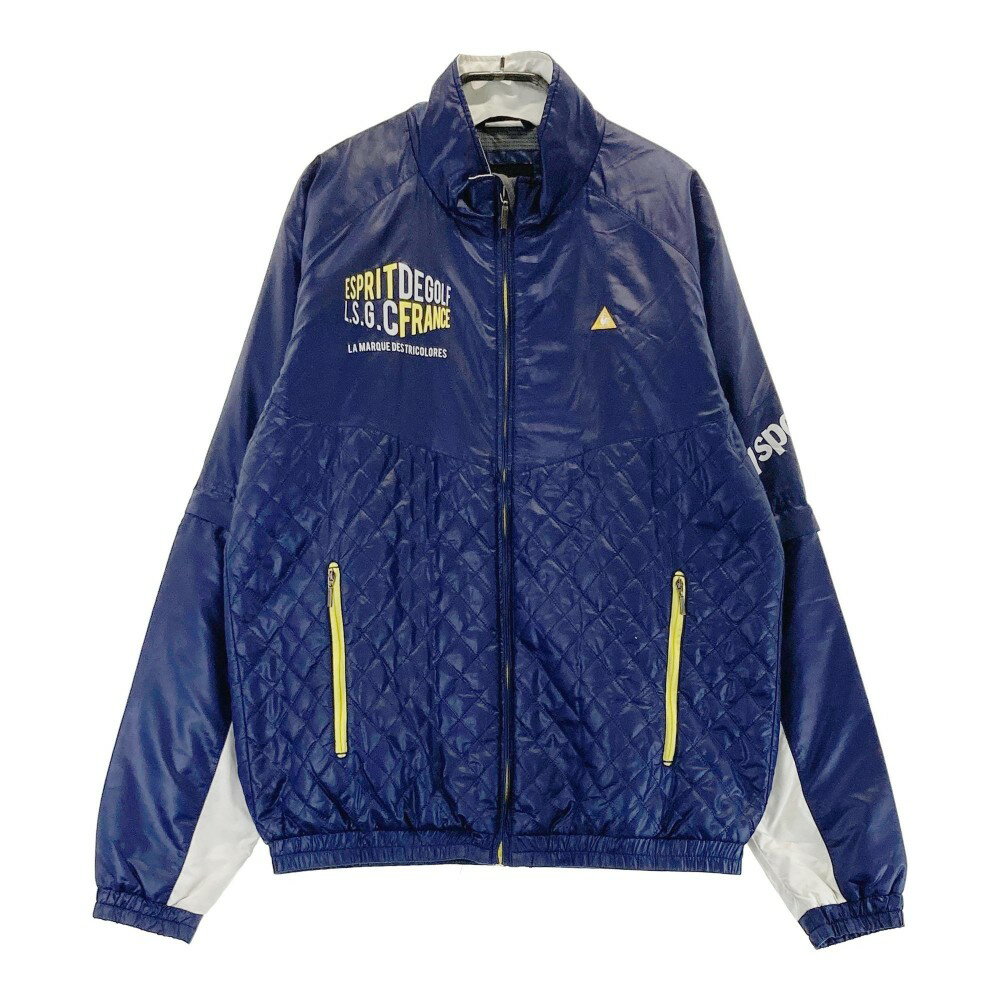 LE COQ GOLF ルコックゴルフ 2WAY中綿ジャケット ネイビー系 L 【中古】ゴルフウェア メンズ