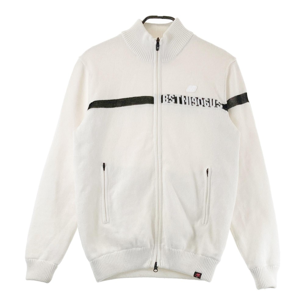 NEW BALANCE GOLF ニューバランス 裏地付 ウール混ニット ジップジャケット ホワイト系 4 【中古】ゴルフウェア メンズ