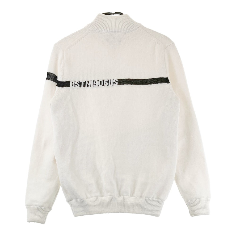 NEW BALANCE GOLF ニューバランス 裏地付 ウール混ニット ジップジャケット ホワイト系 4 【中古】ゴルフウェア メンズ