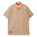 MUNSING WEAR マンシングウェア 半袖ポロシャツ 総柄 ベージュ系 M 【中古】ゴルフウェア メンズ