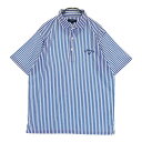CALLAWAY キャロウェイ 半袖ポロシャツ ストライプ ブルー系 L 【中古】ゴルフウェア メンズ