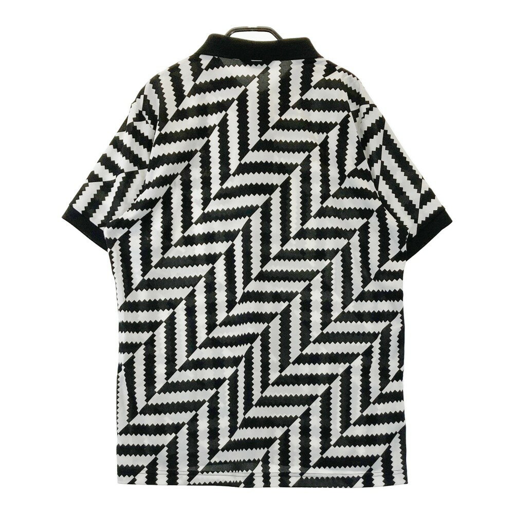 LANVIN SPORT ランバン スポール ハーフジップ 半袖ポロシャツ 総柄 ブラック系 42 【中古】ゴルフウェア メンズ