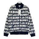 JACK BUNNY ジャックバニー 2024年モデル ウール混 長袖 ジップジャケット 総柄 ネイビー系 6 【中古】ゴルフウェア メンズ