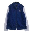 ROUGH&SWELL ラフアンドスウェル ジップジャケット ストライプ柄 ネイビー系 XL 【中古】ゴルフウェア メンズ