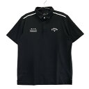 CALLAWAY キャロウェイ 異素材切替 半袖ポロシャツ 総柄 ブラック系 LL 【中古】ゴルフウェア メンズ