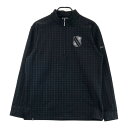 FILA GOLF フィラゴルフ 裏起毛 ハーフジップ 長袖Tシャツ 千鳥柄 ブラック系 LL 【中古】ゴルフウェア メンズ