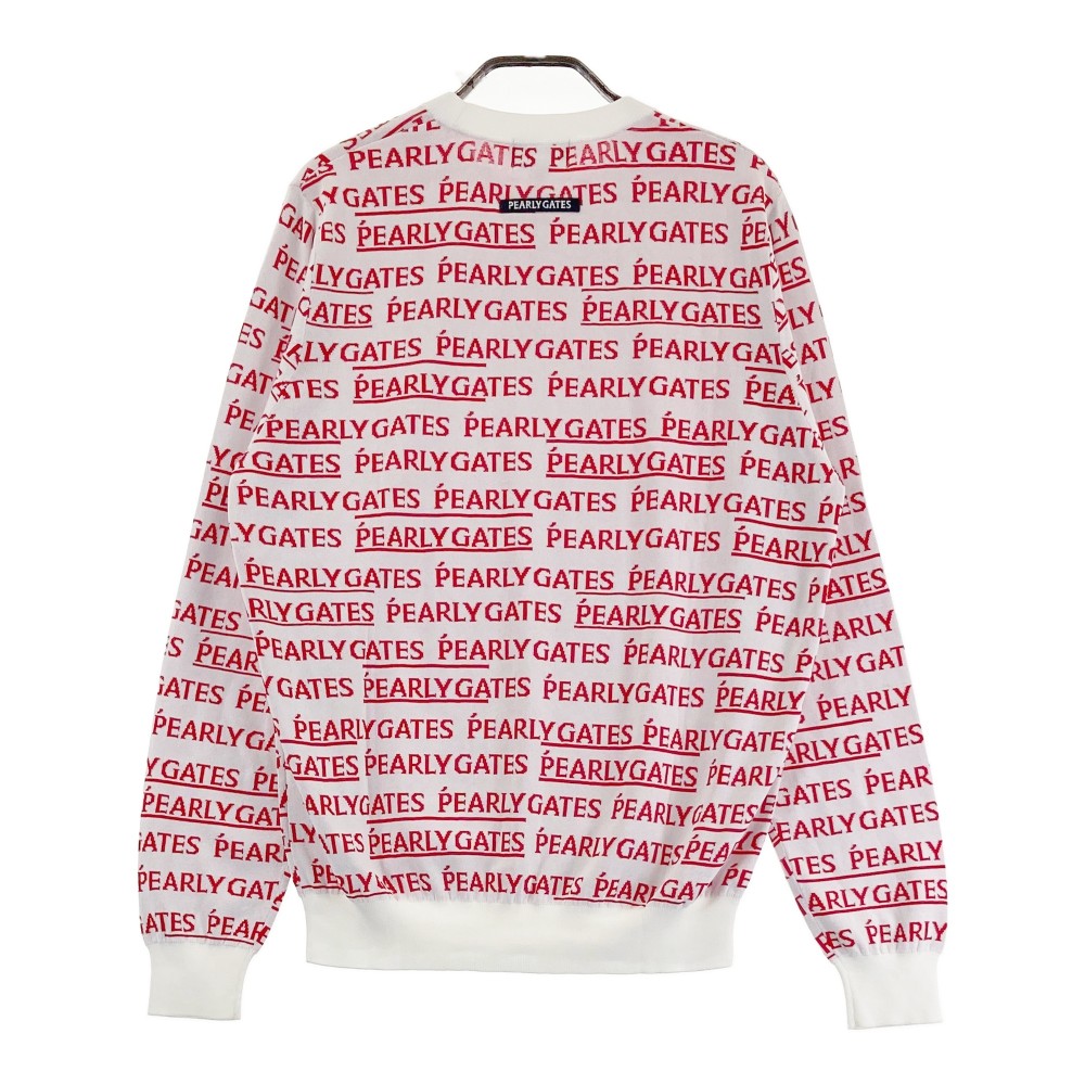 PEARLY GATES パーリーゲイツ ニット セーター 総柄 ホワイト系 5 【中古】ゴルフウェア メンズ