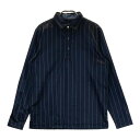 CALLAWAY キャロウェイ 裏起毛 長袖ポロシャツ ストライプ柄 ブラック系 M 【中古】ゴルフウェア メンズ