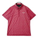 CALLAWAY キャロウェイ 半袖ポロシャツ 花柄 レッド系 L 【中古】ゴルフウェア メンズ