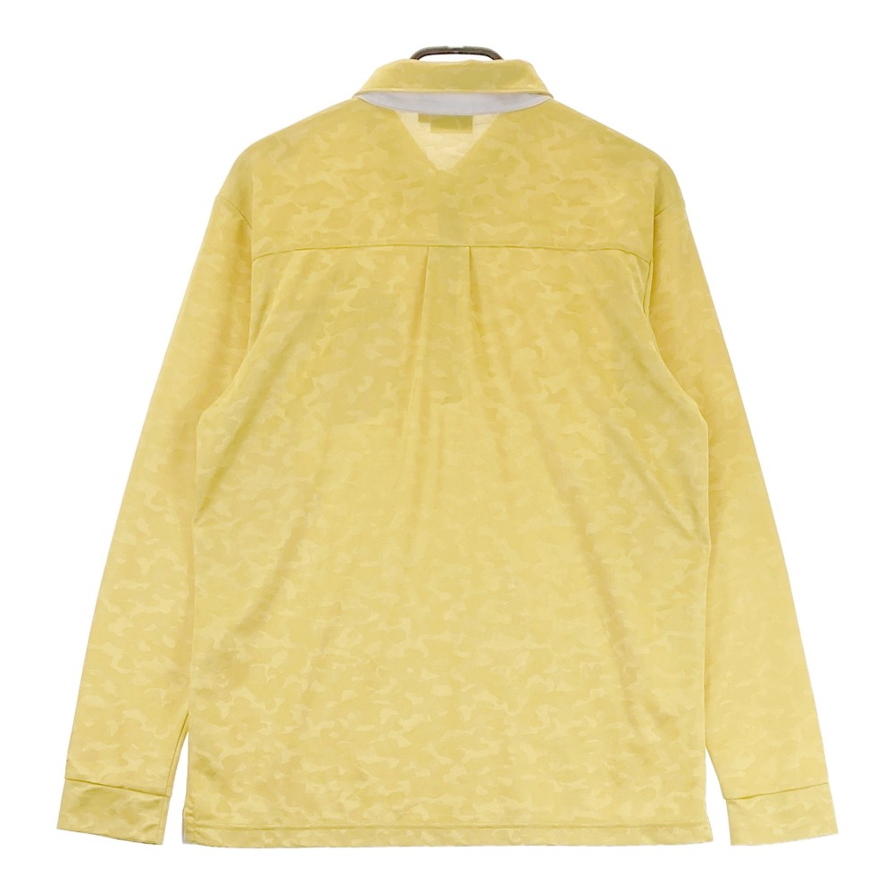 KAPPA GOLF カッパゴルフ 長袖ポロシャツ カモフラ柄 イエロー系 LL 【中古】ゴルフウェア メンズ