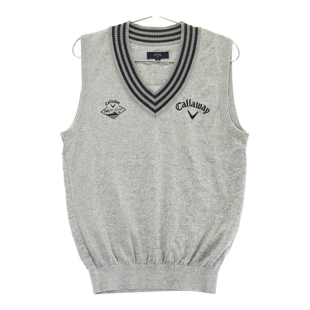 CALLAWAY キャロウェイ Vネック ニットベスト グレー系 M 【中古】ゴルフウェア メンズ