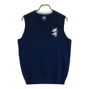 ADMIRAL アドミラル ニットベスト 総柄 ネイビー系 L 【中古】ゴルフウェア メンズ
