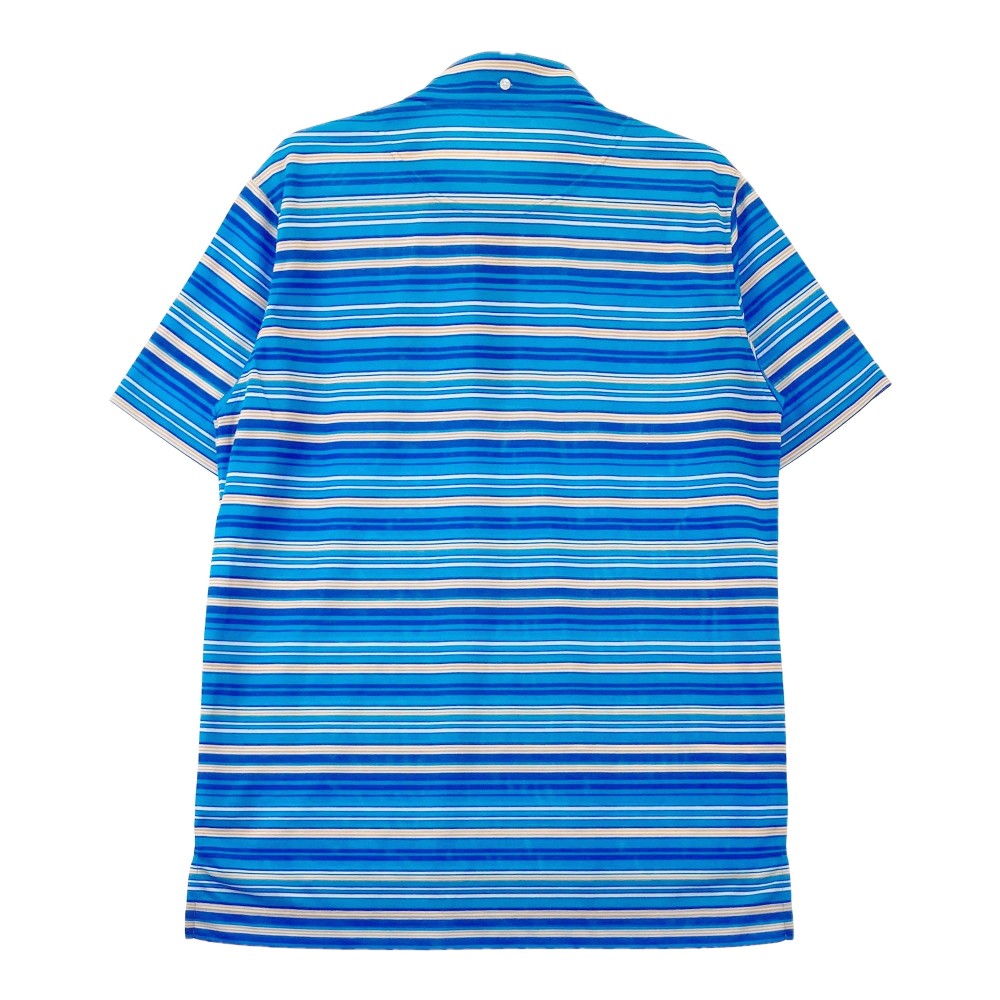CUTTER&BUCK カッターアンドバック 半袖ポロシャツ ボーダー ブルー系 L 【中古】ゴルフウェア メンズ