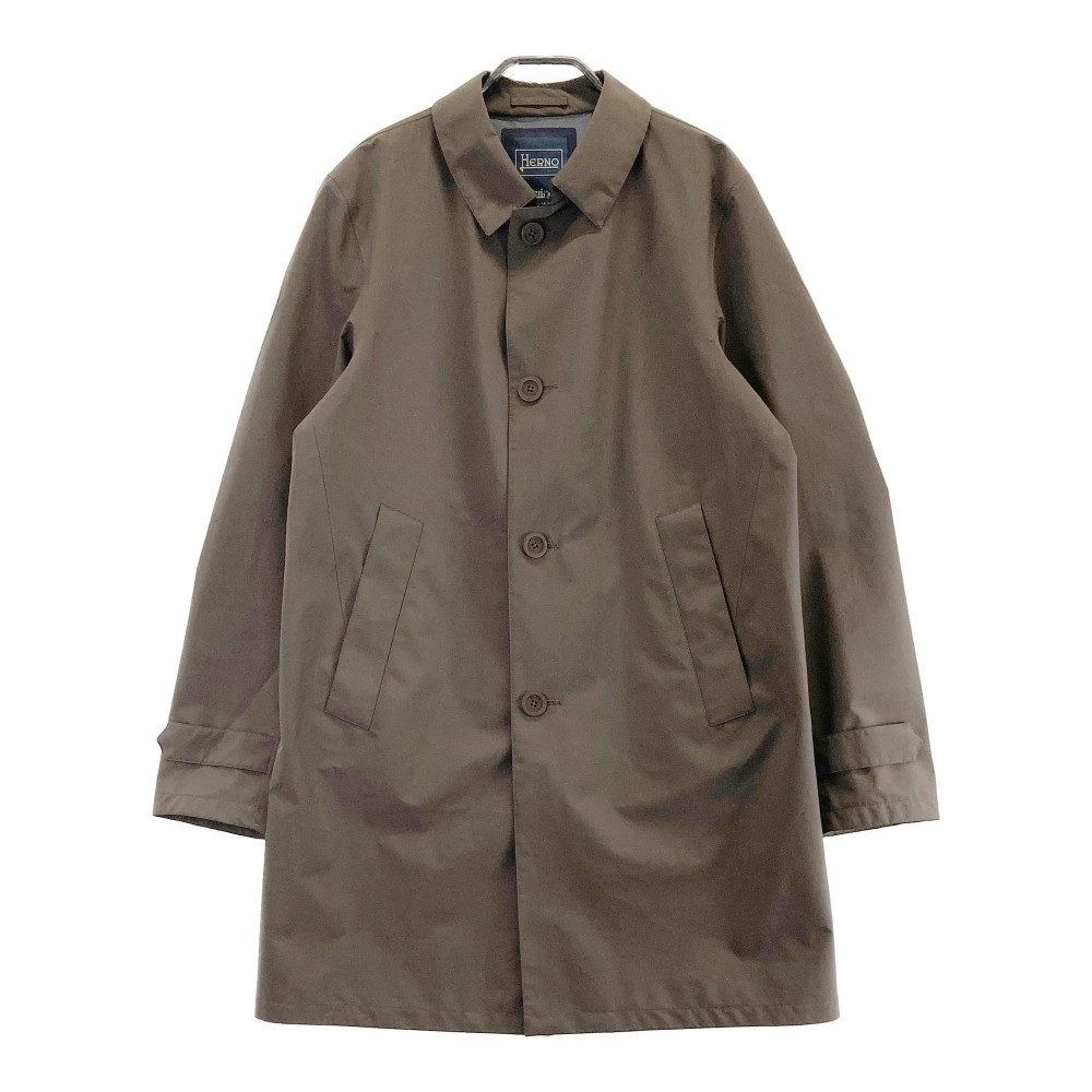 【極美品】ヘルノ ステンカラーコート レインコレクション ゴム引き 紺 50 極美品】ヘルノ ステンカラーコート レインコレクション ゴム