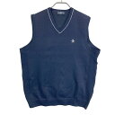 MUNSING WEAR マンシングウェア ニットベスト ネイビー系 L 【中古】ゴルフウェア メンズ