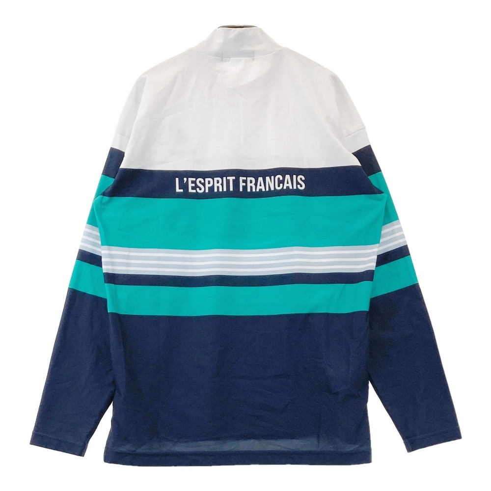 LE COQ GOLF ルコックゴルフ ハイネック 長袖Tシャツ ボーダー柄 ネイビー系 L 【中古】ゴルフウェア メンズ