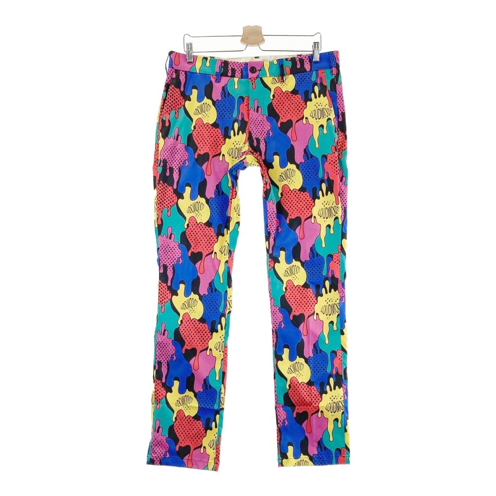 LOUD MOUTH ラウドマウス パンツ コミカルブロット ブラック系 LL 【中古】ゴルフウェア メンズ