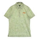 CALLAWAY キャロウェイ 半袖ポロシャツ ボタンダウン 総柄 グリーン系 M 【中古】ゴルフウェア メンズ