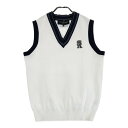 ST ANDREWS セントアンドリュース ニットベスト ホワイト系 LL 【中古】ゴルフウェア メンズ
