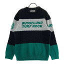 RUSSELUNO ラッセルノ ウール混 長袖 ニットセーター ルチャ ブラック系 7 【中古】ゴルフウェア メンズ