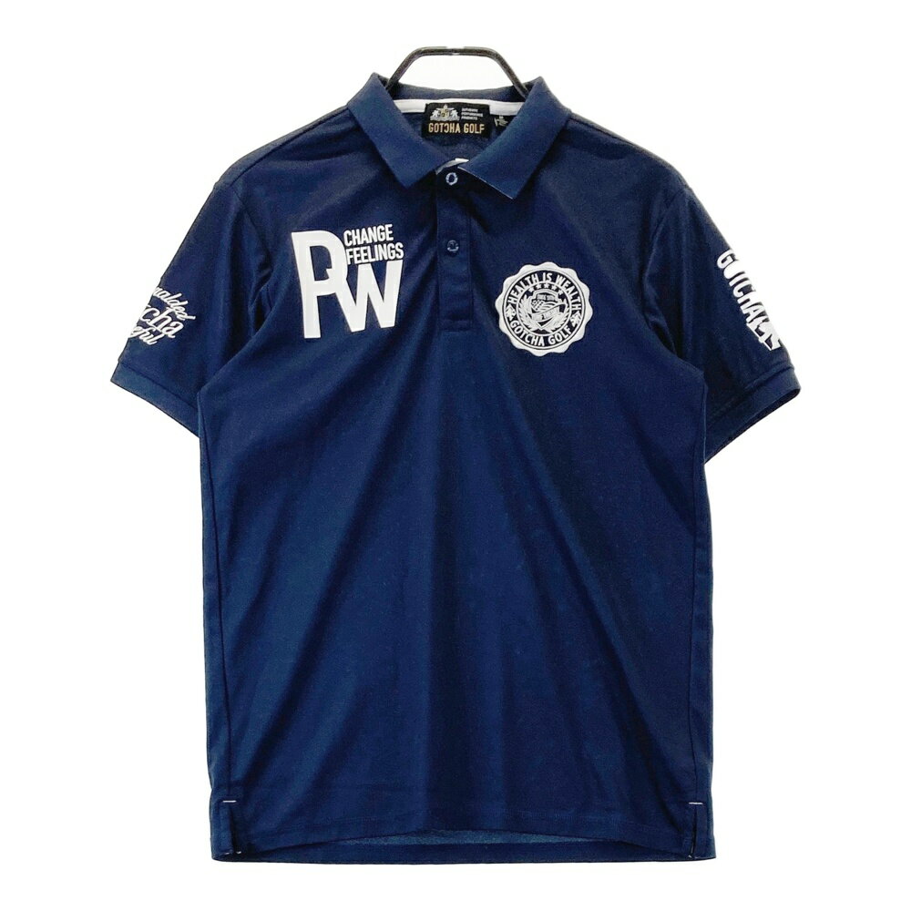 GOTCHA ガッチャ 半袖ポロシャツ ネイビー系 M 【中古】ゴルフウェア メンズ