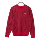 CALLAWAY キャロウェイ ニット セーター 総柄 レッド系 M 【中古】ゴルフウェア メンズ