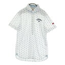 CALLAWAY キャロウェイ レッドレーベル 半袖ポロシャツ 総柄 ホワイト系 M 【中古】ゴルフウェア メンズ