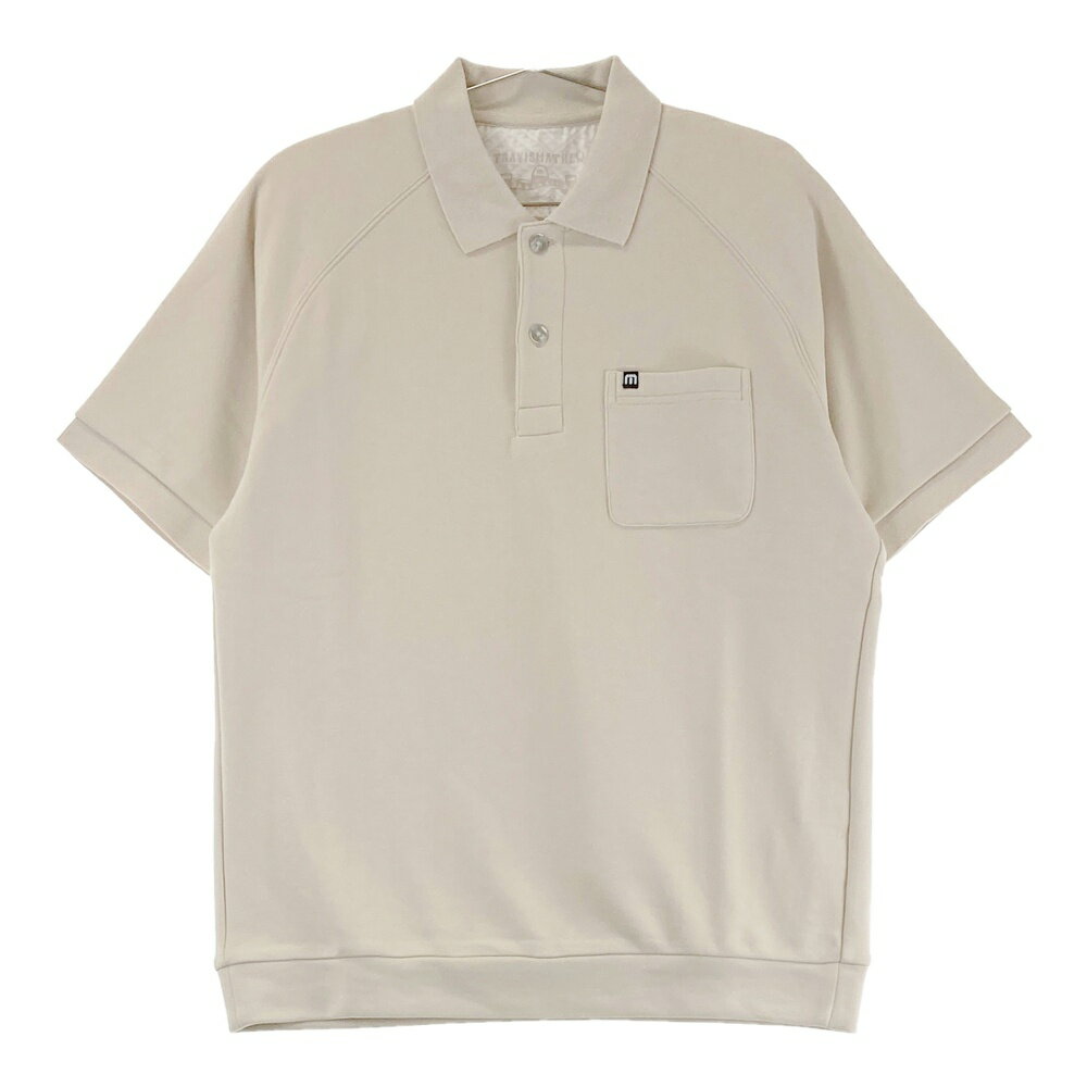 TRAVIS MATHEW トラビスマシュー 半袖ポロシャツ ベージュ系 M 【中古】ゴルフウェア メンズ