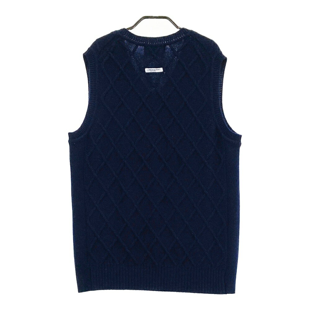 MASTER BUNNY EDITION マスターバニーエディション カシミヤ混 Vネック ニットベスト ネイビー系 5 【中古】ゴルフウェア メンズ
